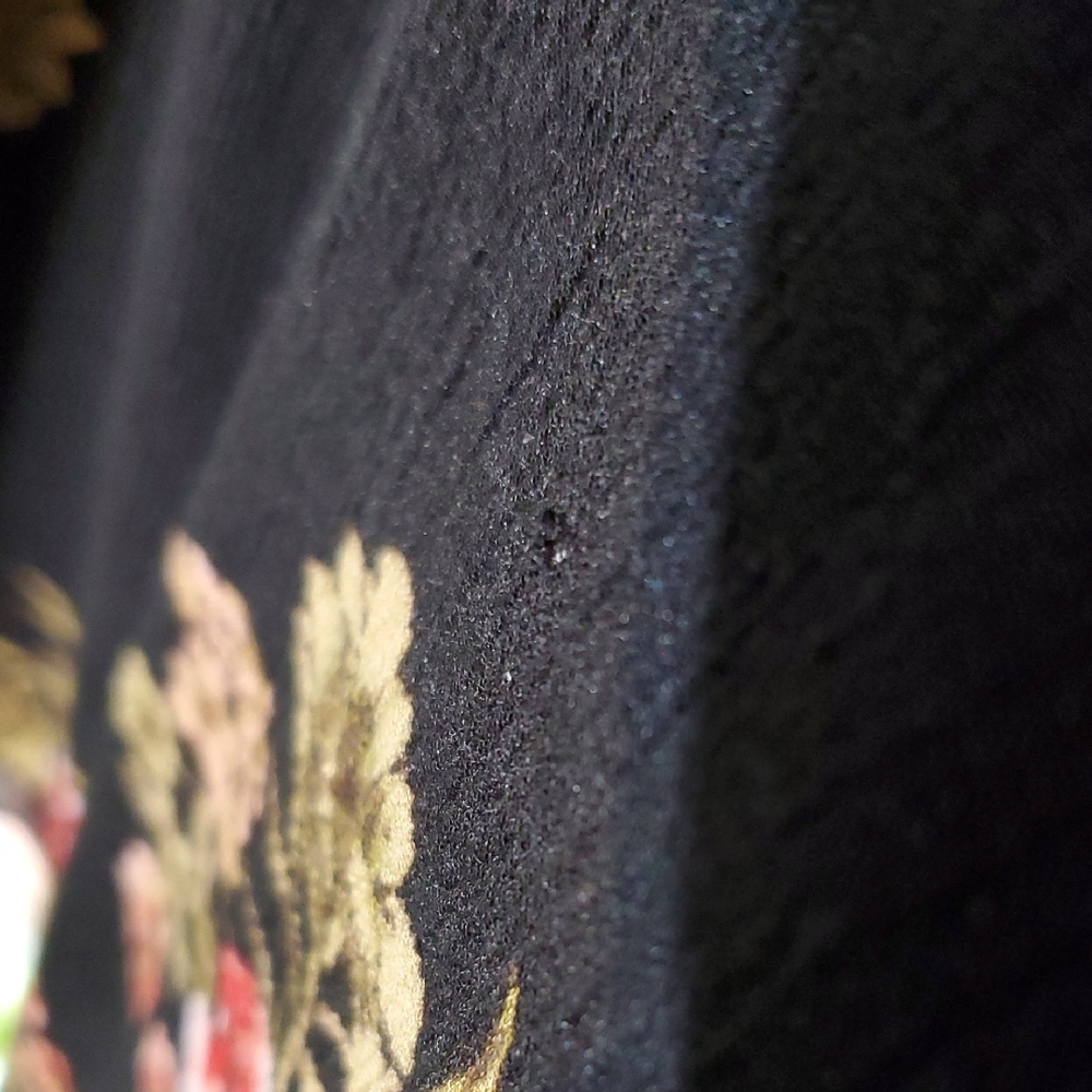 American Rag Black Floral V-Neck Mini Dress with Rose Accents - Picture 4 of 5